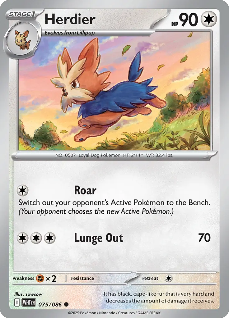 Herdier Pokemon card from White Flare