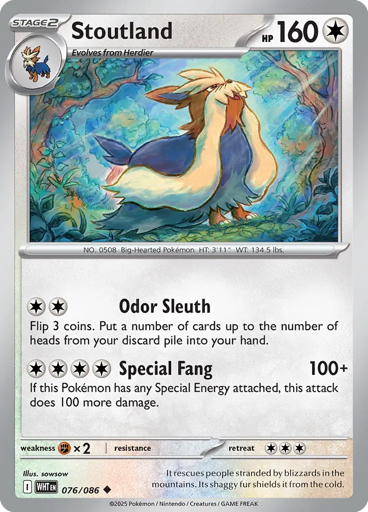 Stoutland Pokemon card from White Flare