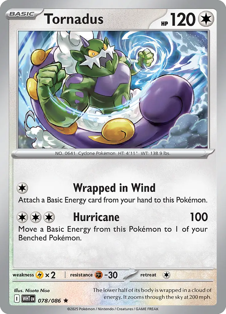 Tornadus Pokemon card from White Flare