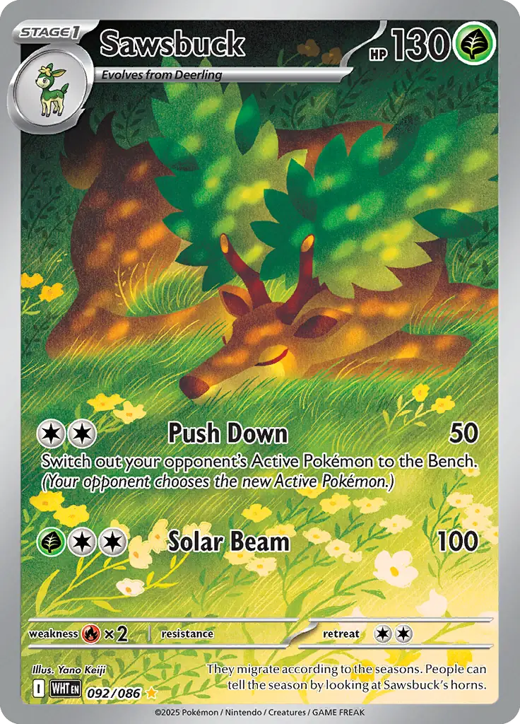 Sawsbuck Pokemon card from White Flare