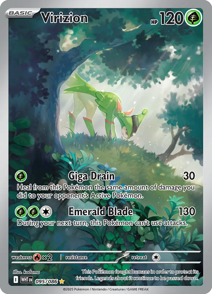 Virizion Pokemon card from White Flare