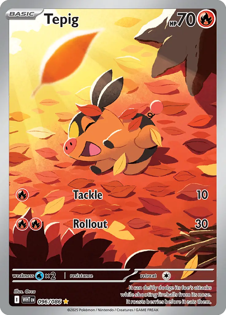 Tepig Pokemon card from White Flare