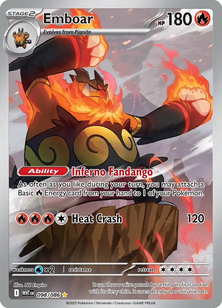 Emboar Pokemon card from White Flare