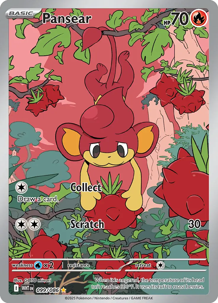 Pansear Pokemon card from White Flare