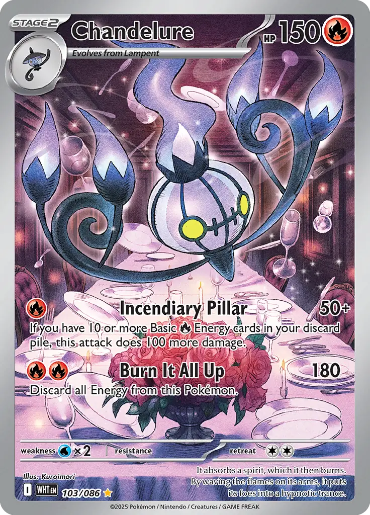 Chandelure Pokemon card from White Flare
