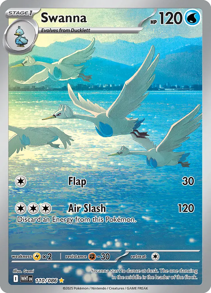 Swanna Pokemon card from White Flare