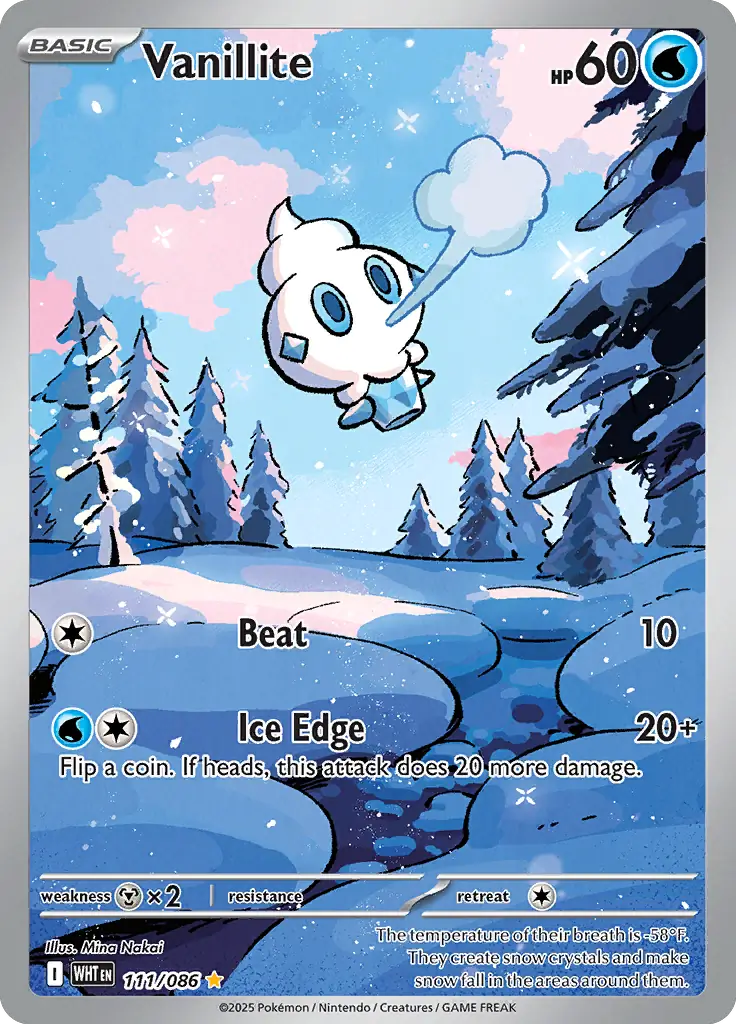 Vanillite Pokemon card from White Flare