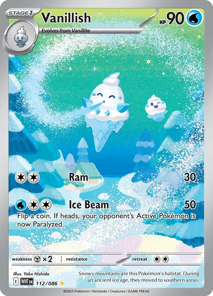 Vanillish Pokemon card from White Flare