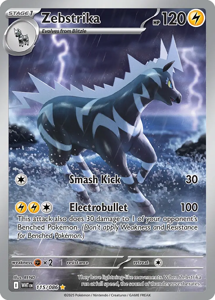 Zebstrika Pokemon card from White Flare
