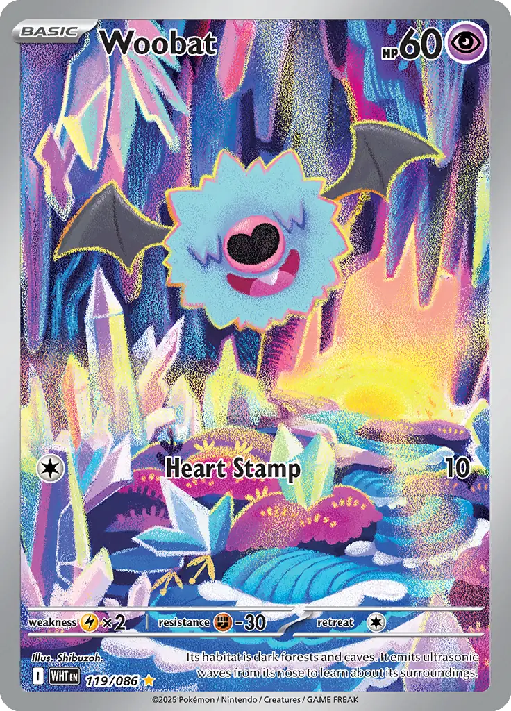 Woobat Pokemon card from White Flare