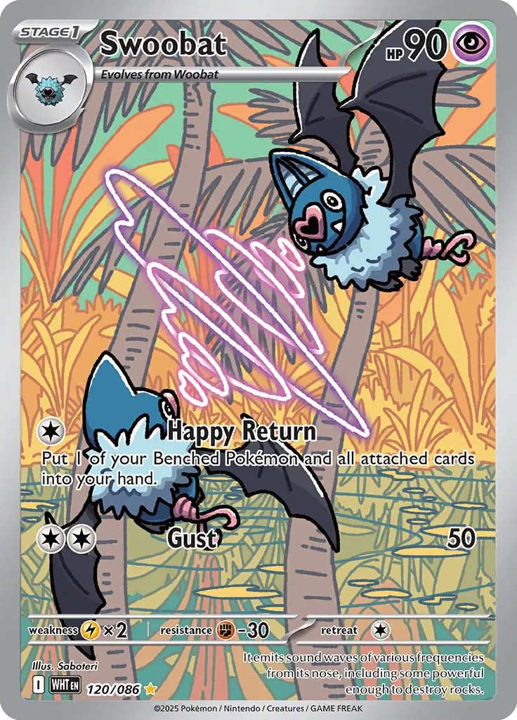 Swoobat Pokemon card from White Flare