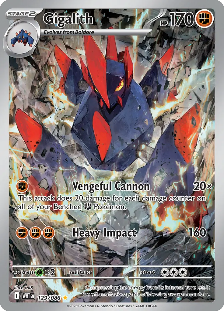 Gigalith Pokemon card from White Flare