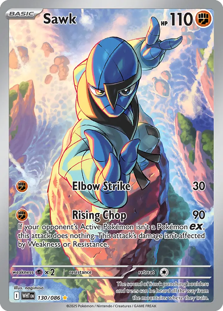 Sawk Pokemon card from White Flare