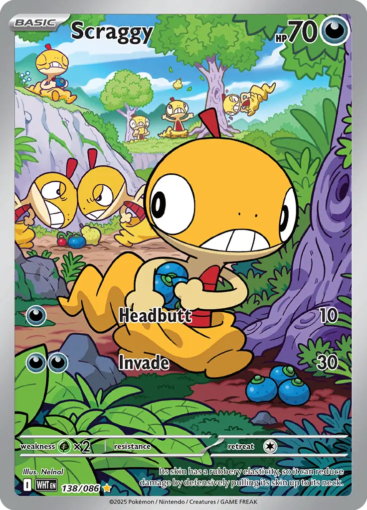 Scraggy Pokemon card from White Flare