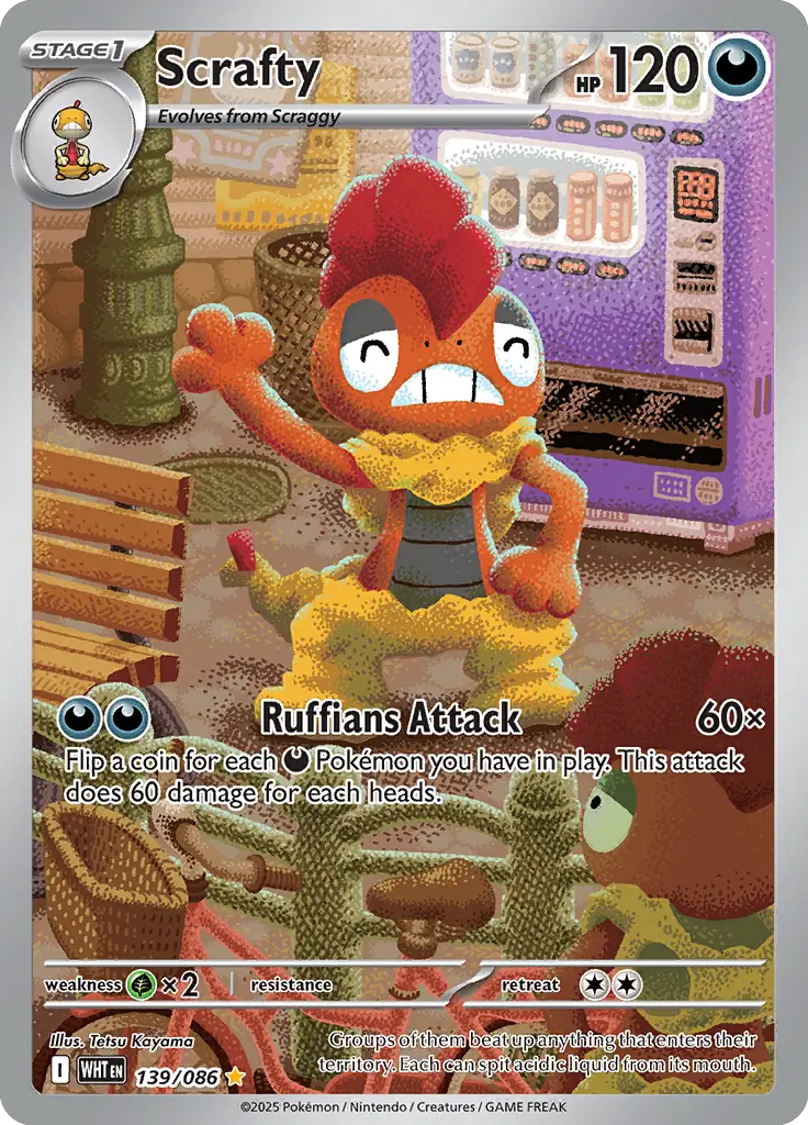 Scrafty Pokemon card from White Flare