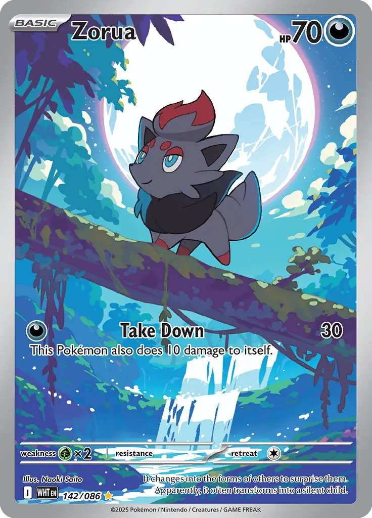 Zorua Pokemon card from White Flare