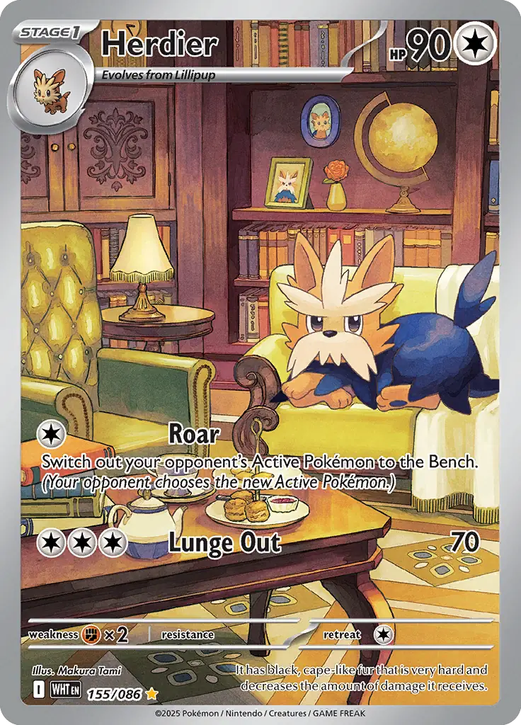 Herdier Pokemon card from White Flare