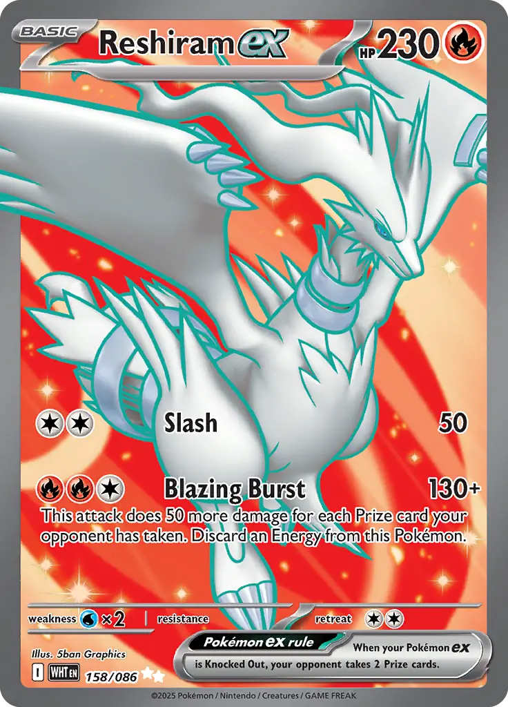 Reshiram Pokemon card from White Flare