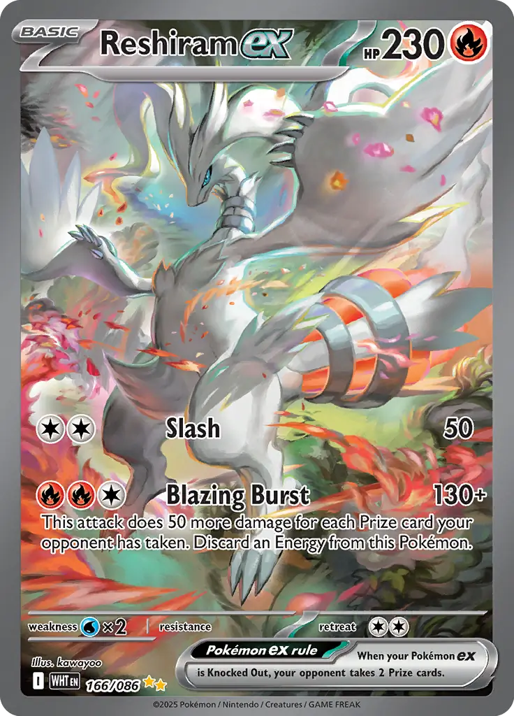 Reshiram Pokemon card from White Flare