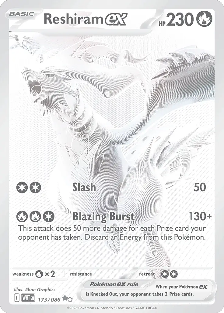 Reshiram Pokemon card from White Flare