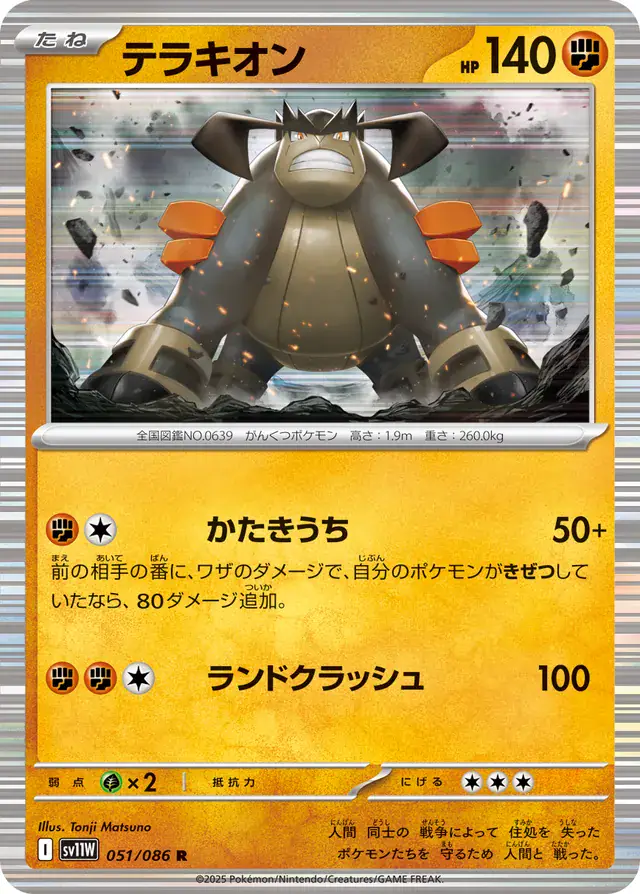 Terrakion Pokemon card from White Flare Japanese