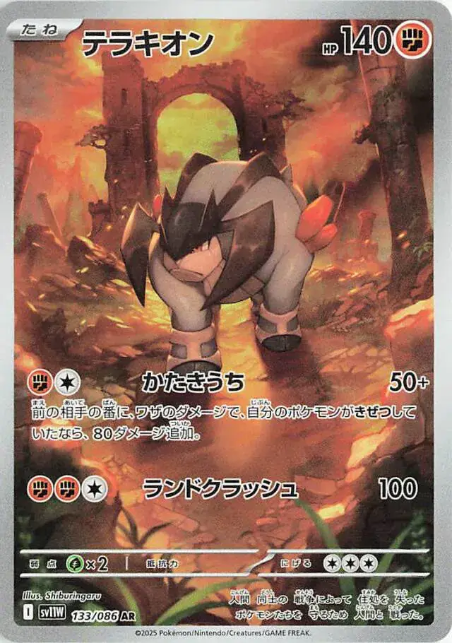 Terrakion Pokemon card from White Flare Japanese