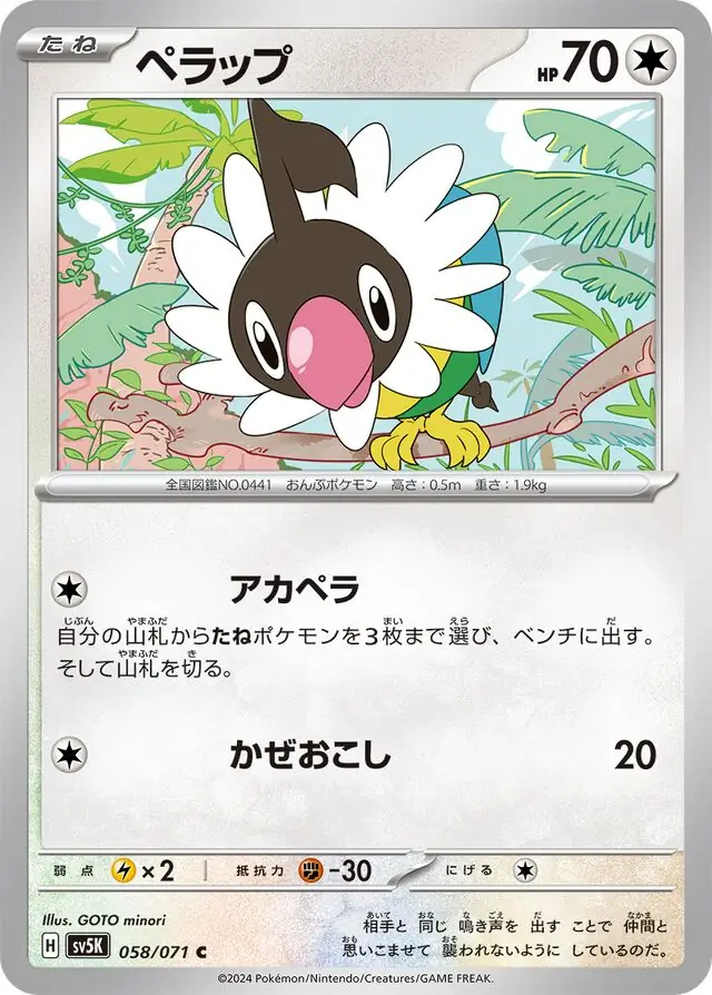 Chatot Pokemon card from Wild Force