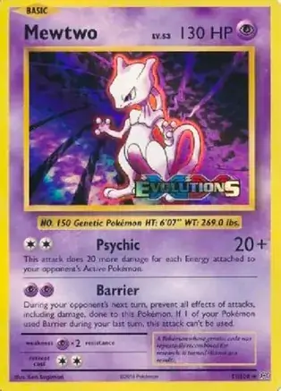 Mewtwo Evolutions Prerelease Pokemon card from XY Black Star Promos
