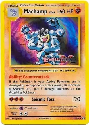 Machamp Evolutions Prerelease Pokemon card from XY Black Star Promos