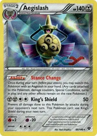 Aegislash Prerelease Pokemon card from XY Black Star Promos