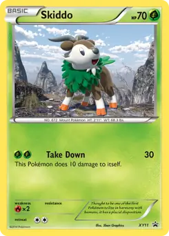 Skiddo Pokemon card from XY Black Star Promos