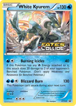 White Kyurem Prerelease Pokemon card from XY Black Star Promos