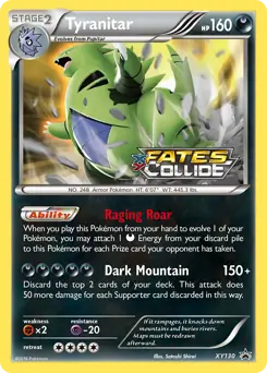 Tyranitar Prerelease Pokemon card from XY Black Star Promos