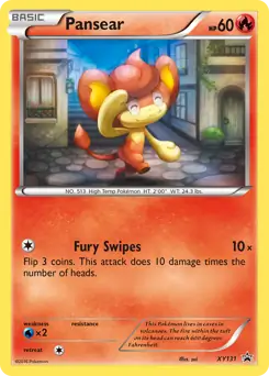 Pansear Pokemon card from XY Black Star Promos