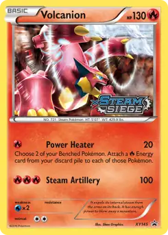 Volcanion Prerelease Pokemon card from XY Black Star Promos