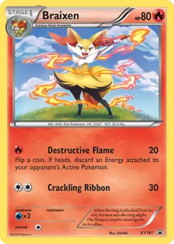 Braixen Pokemon card from XY Black Star Promos