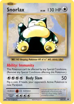 Snorlax Pokemon card from XY Black Star Promos