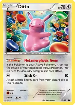 Ditto Pokemon card from XY Black Star Promos