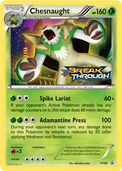 Chesnaught Prerelease Pokemon card from XY Black Star Promos