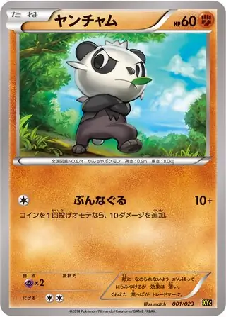 Pancham Pokemon card from Xerneas-EX & Yveltal-EX Super Legend Set